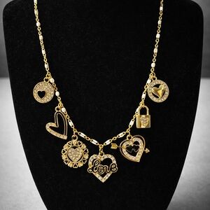 Hand Made 18k Gold Plated Heart Charm Necklace
